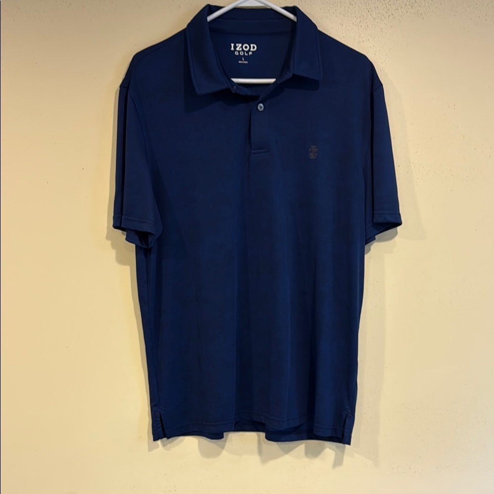 Izod Blue Polo Shirt Classic Short Sleeve